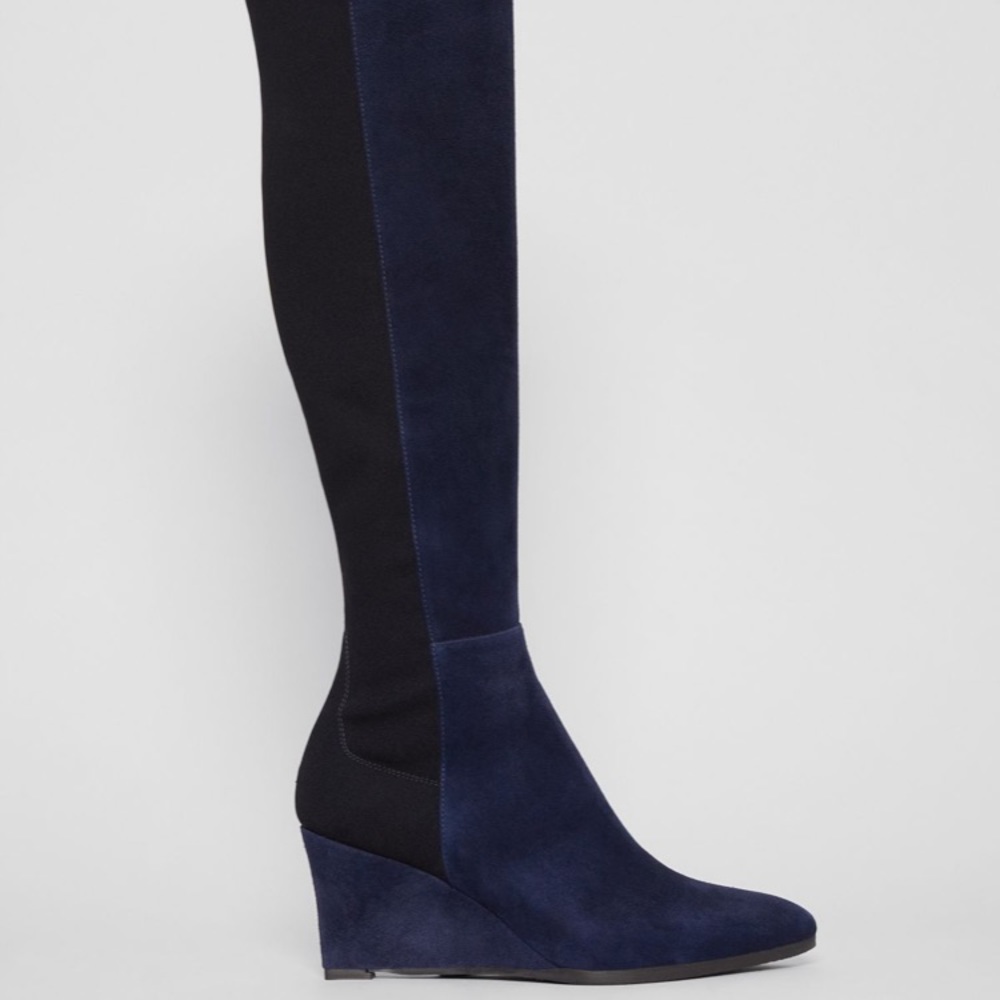 EUC Stuart Weitzman Blue Suede Knee high boots